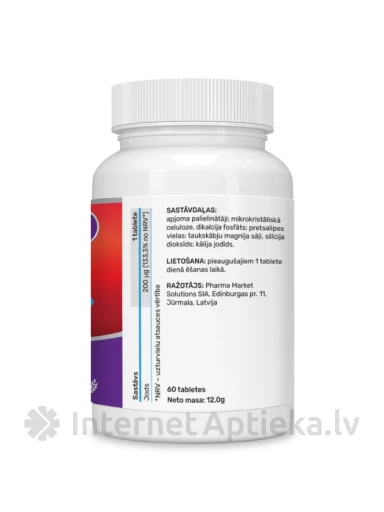 Jood 200 µg, 60 tabletti | internetaptieka.lv