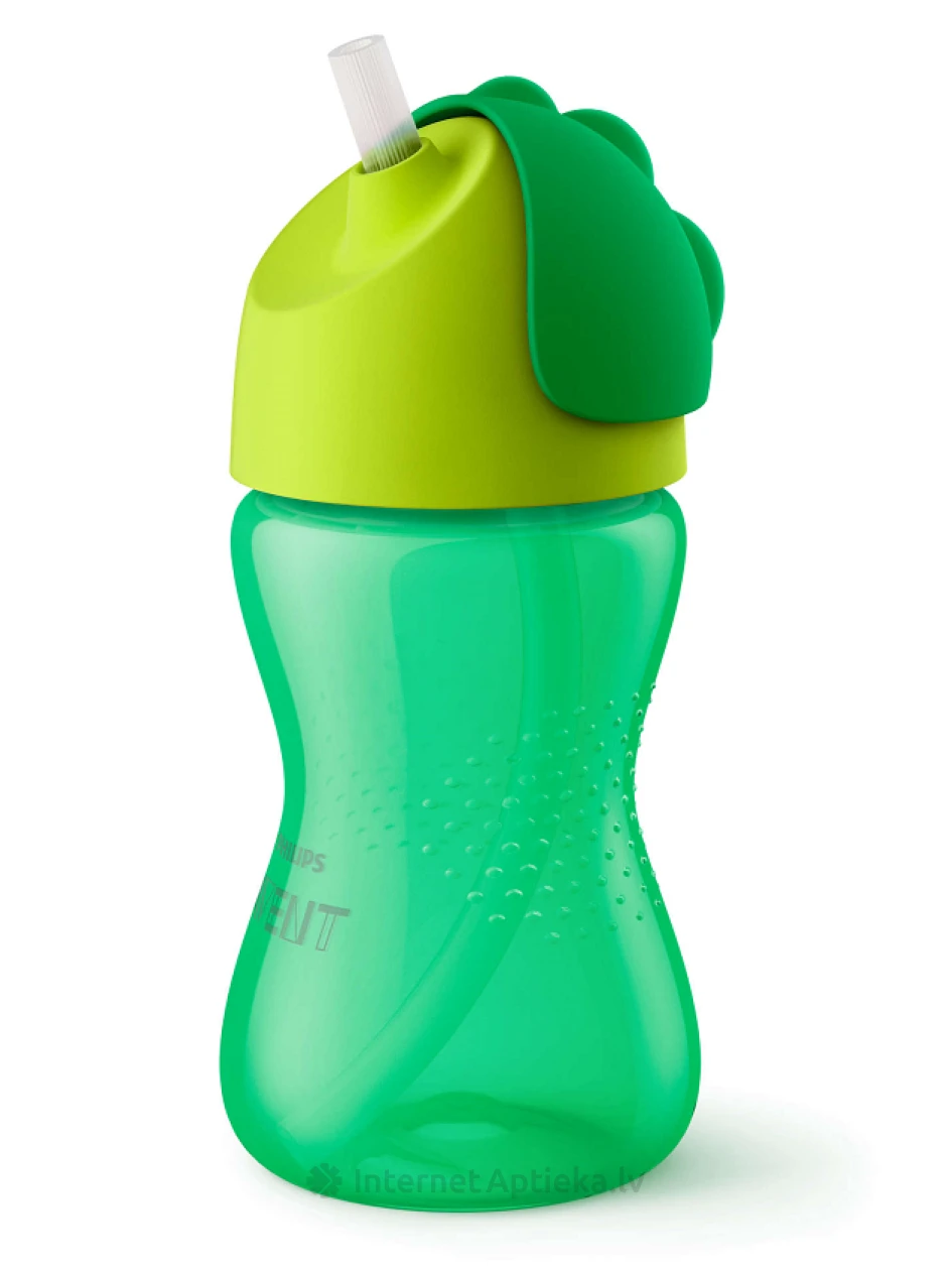 Philips Avent чашечка с гибкой соломинкой, зеленая, 300мл 12м+/зелёная | internetaptieka.lv