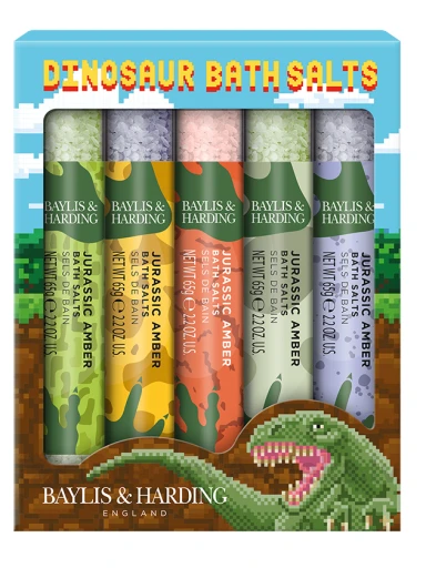 Baylis & Harding Dinosaur 5 Test Tube Bath Salts dāvanu komplekts | internetaptieka.lv
