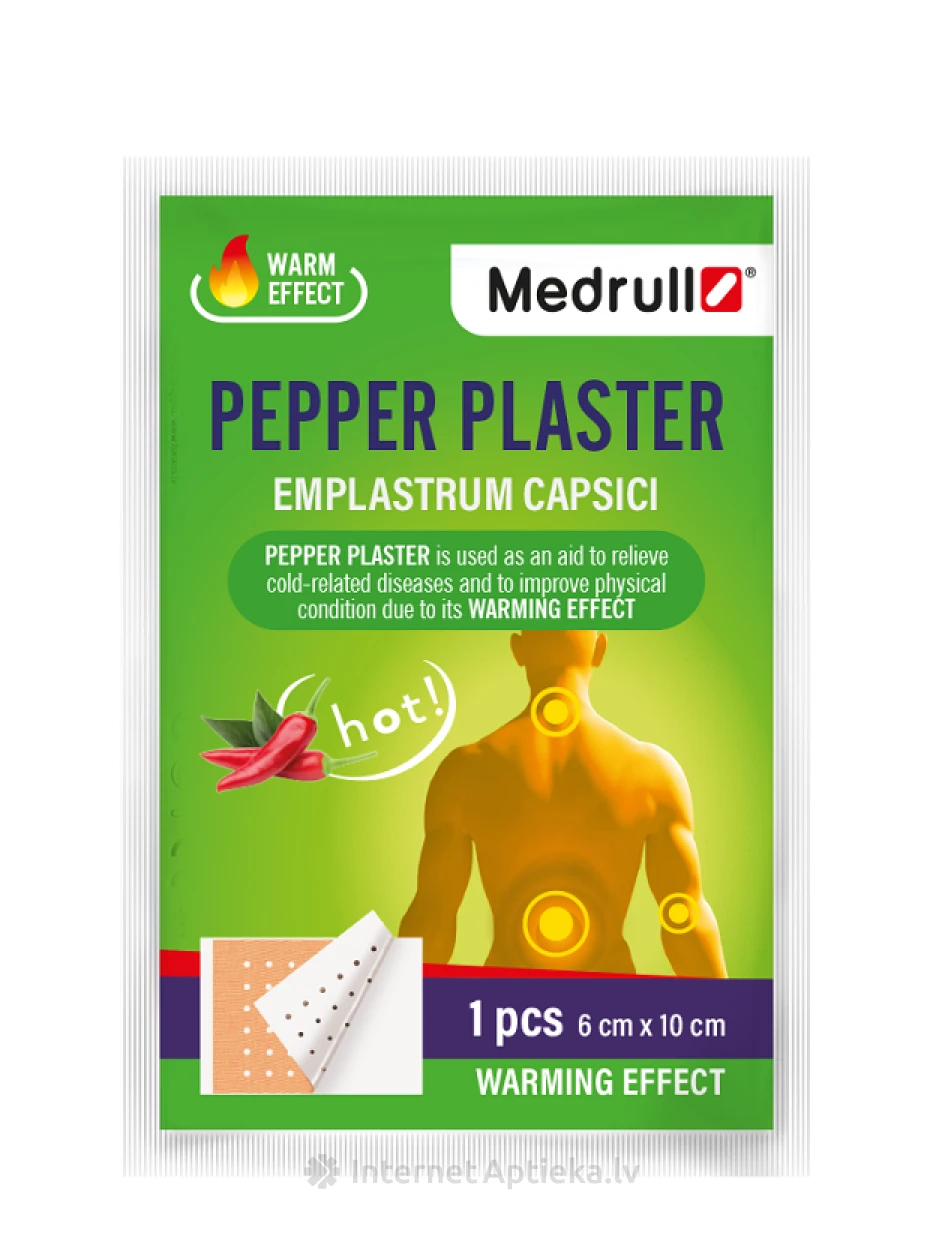 Medrull Перцовый пластырь 6 см х 10 см, 1 шт | internetaptieka.lv