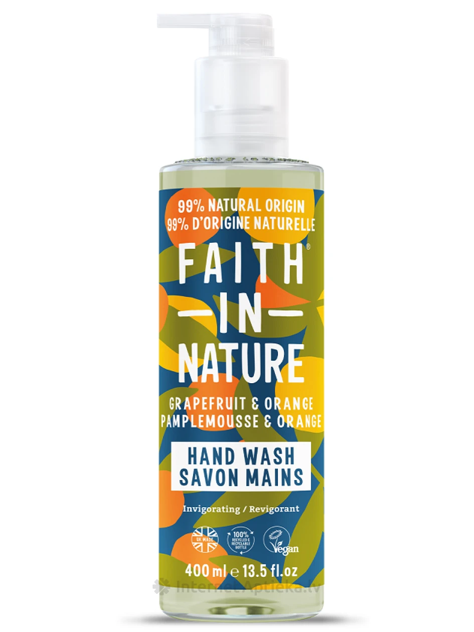 FAITH IN NATURE Šķidrās roku ziepes Grapefruit & Orange, 400 ml | internetaptieka.lv