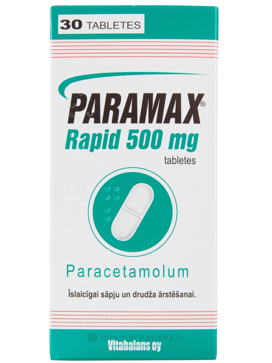 Paramax Rapid Paratsetamool 500 mg, 30 tabletti | internetaptieka.lv