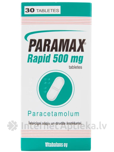 Paramax Rapid Paratsetamool 500 mg, 30 tabletti | internetaptieka.lv