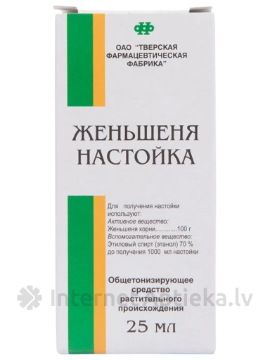 Ženšenni tinktuur, 25 ml | internetaptieka.lv