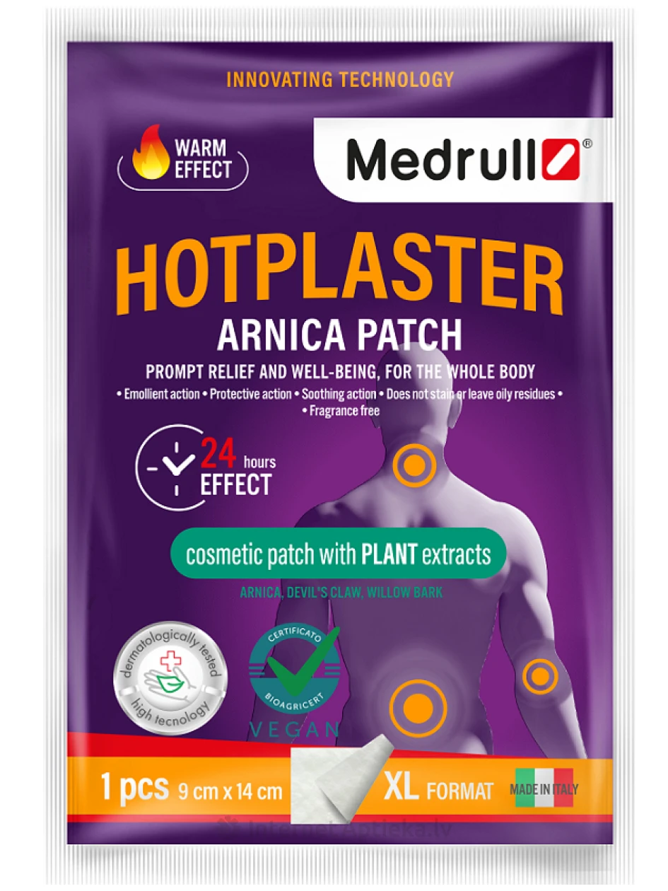 Medrull Hotplaster пластырь 9x14 см (с согревающим эффектом), 1 шт. | internetaptieka.lv