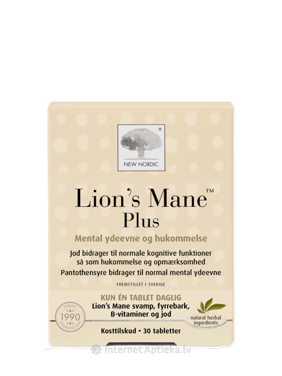 New Nordic Lion’s Mane™ Plus, 30 tabletes | internetaptieka.lv