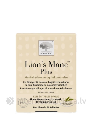 New Nordic Lion’s Mane™ Plus, 30 tabletes | internetaptieka.lv