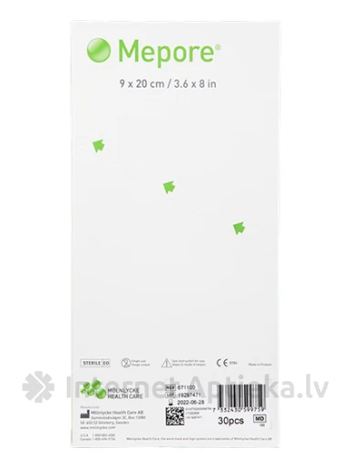 Mepore Стерильный пластырь 9 х 20 см, 30 шт. | internetaptieka.lv