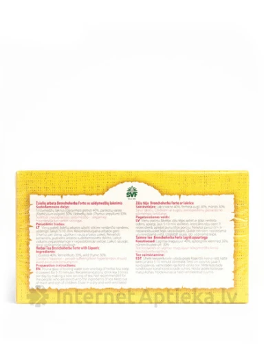 Tēja Bronchoherba Forte ar lakricu, 1.5g, 24 paciņas | internetaptieka.lv