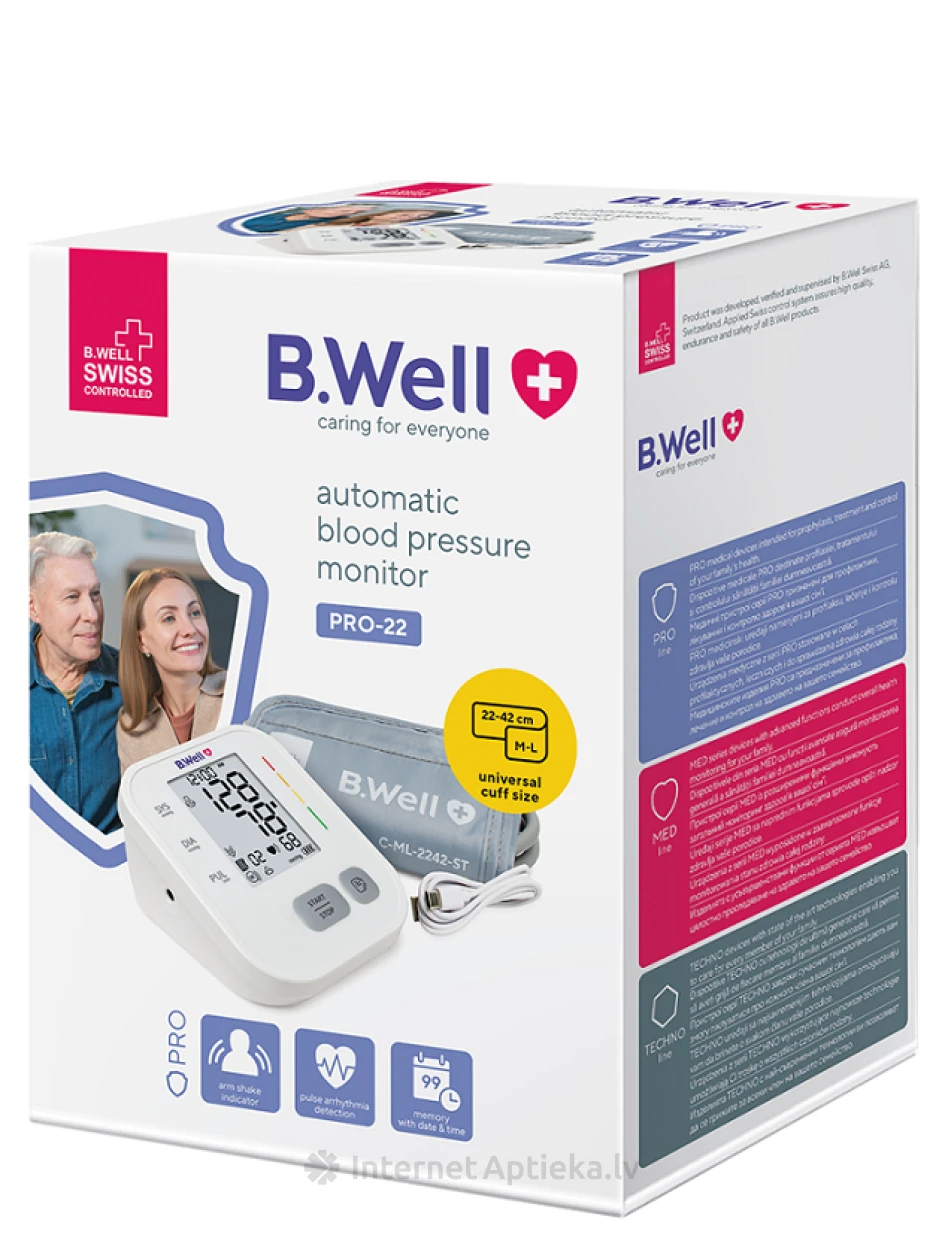 B.Well PRO-22 automātiskais asinsspiediena mērītājs | internetaptieka.lv