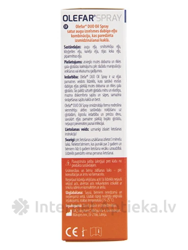 Olefar Duo Oil Spray aerosols, 20 ml | internetaptieka.lv