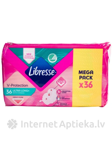 Прокладки женские гигиенические LIBRESSE Ultra Long Wings, 36 прокладок | internetaptieka.lv