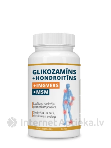 Glükosamiin + kondroitiin + ingver + msm, 60 tabletti | internetaptieka.lv