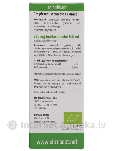 Citrosept Organic, 50 мл | internetaptieka.lv