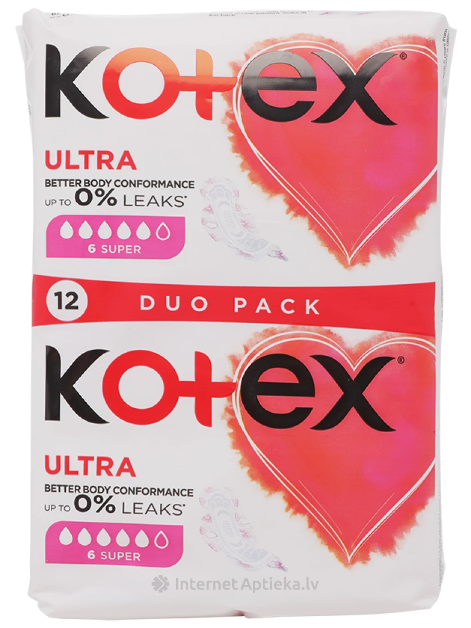 Kotex Ultra Super гигиенические прокладки, 12шт