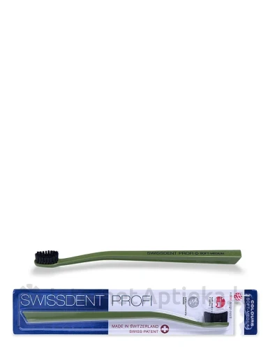 Swissdent Colours Classic Soft-Medium zobu birste haki zaļa/melna, 1 gb. | internetaptieka.lv