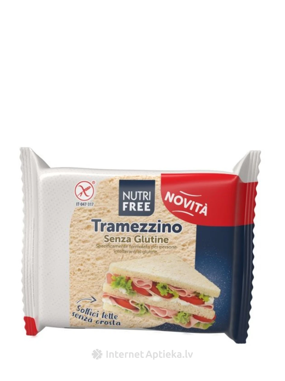 NUTRIFREE TRAMEZZINO bezglutēna maize bez garozas, 160 g | internetaptieka.lv