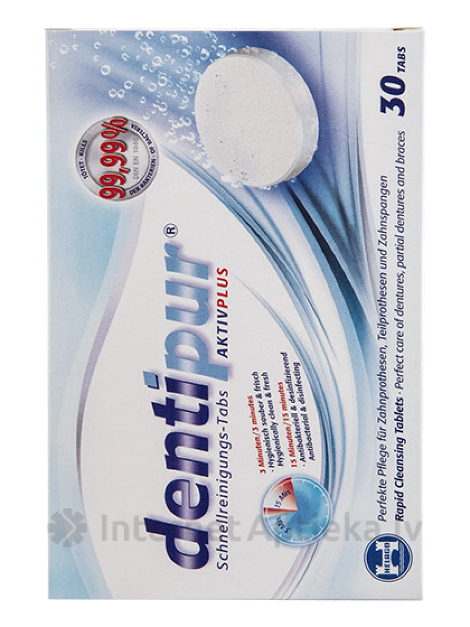 Dentipur rapid cleansing таблетки для чистки зубных протезов, 30 таблеток | internetaptieka.lv