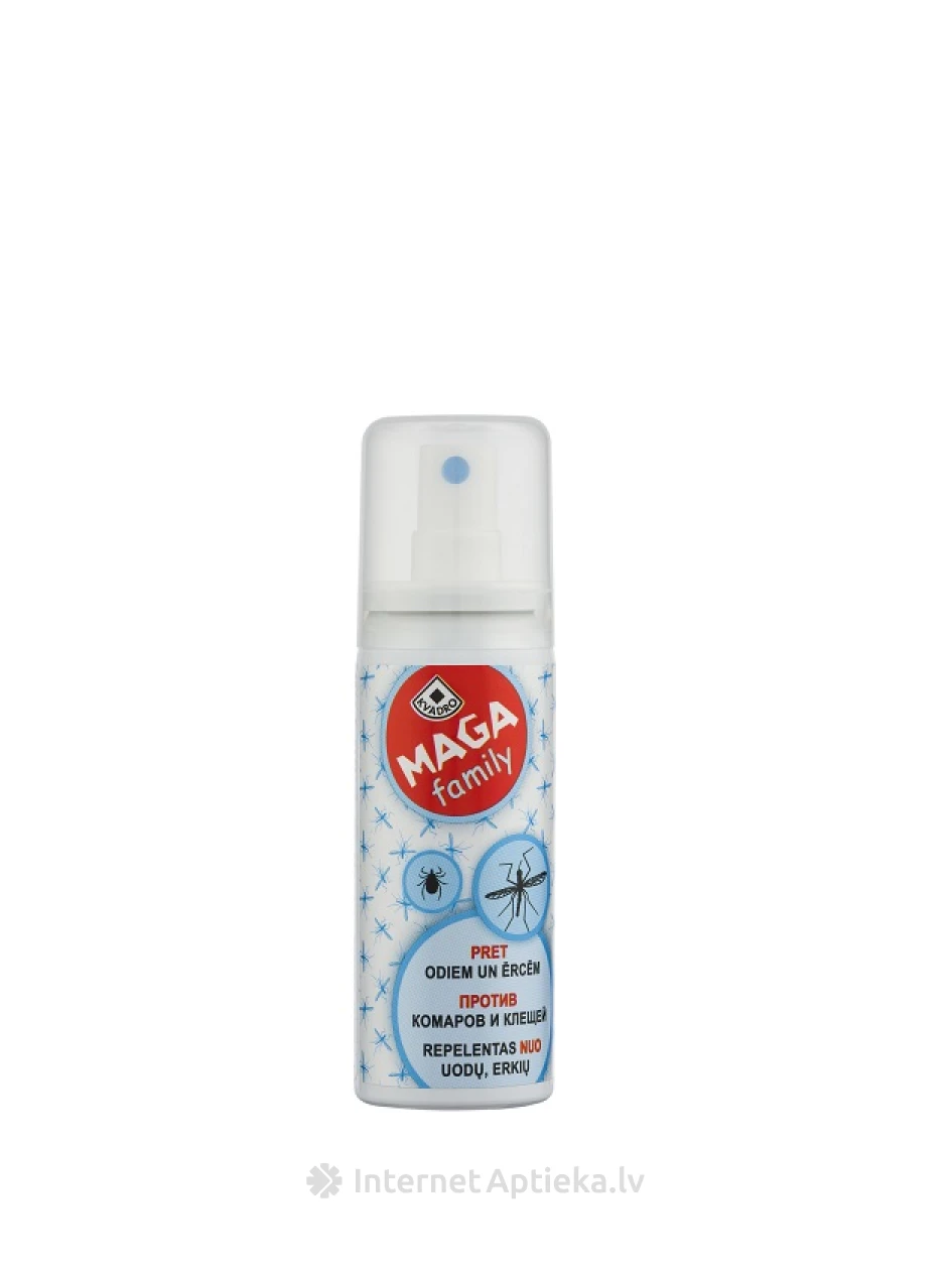 Maga Family Repellent-Tick putujatõrjevahend - aerosool ilma gaasita, 60 ml | internetaptieka.lv