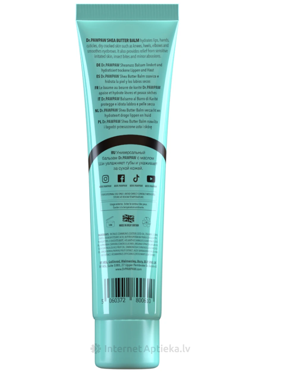 Dr.Pawpaw lūpu balzams ar Šī sviestu, 25 ml | internetaptieka.lv