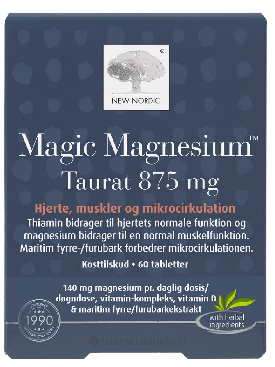New Nordic Magic Magnesium™ Taurat 875 mg tabletid, 60 tk. | internetaptieka.lv