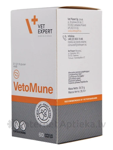 VetExpert VetoMune для имунитета собак, кошек, 60 таблеток | internetaptieka.lv