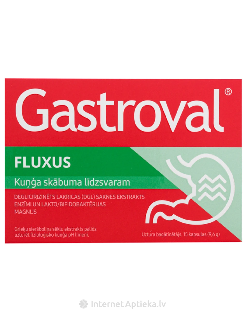 Gastroval Fluxus, 15 капсул | internetaptieka.lv