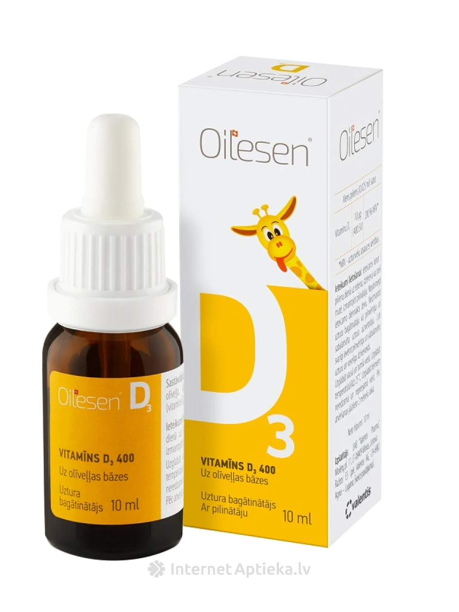 Oilesen Vit D3 400IU pilieni, 10 ml | internetaptieka.lv