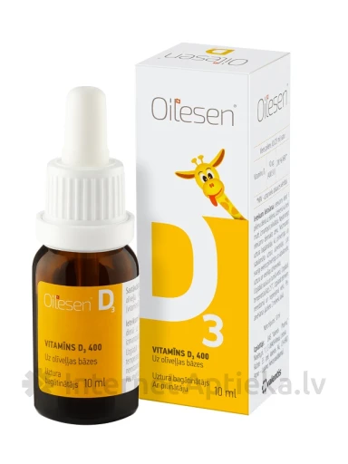 Oilesen Vit D3 400IU pilieni, 10 ml | internetaptieka.lv