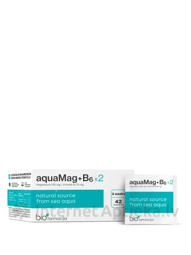 AquaMag+B6 x2 порошок, 42 пакетиков | internetaptieka.lv