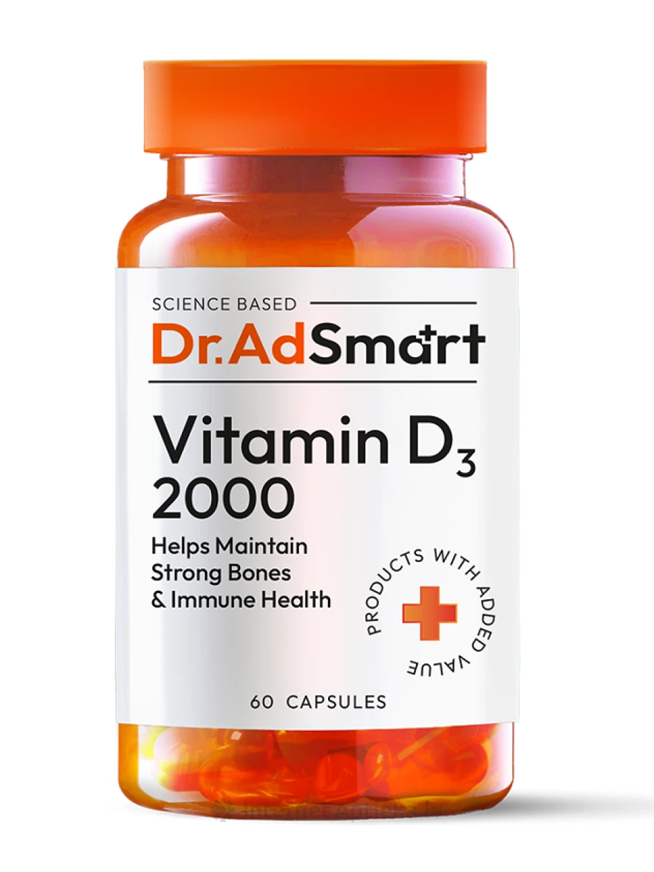 Dr. AD Smart Vitamin D3 2000 kapsulas, 60 gb. | internetaptieka.lv