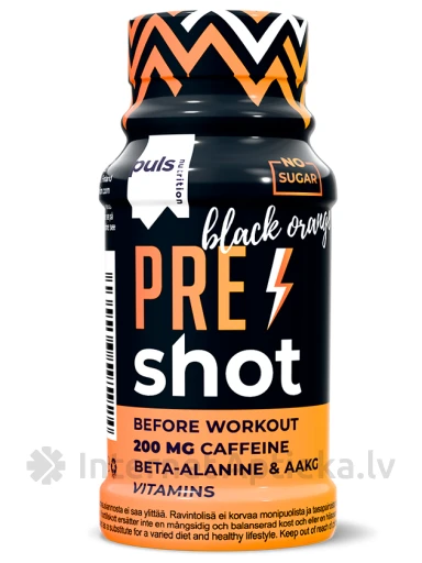 Puls pre-workout Black orange šots, 60 ml | internetaptieka.lv