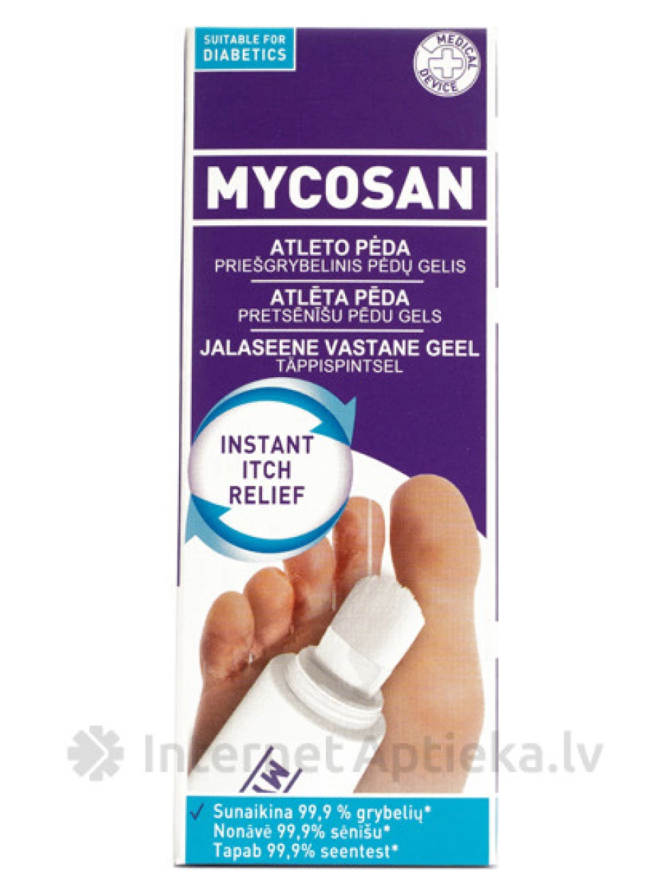 Mycosan противогрибковый гель для кожи стоп, 15 мл | internetaptieka.lv