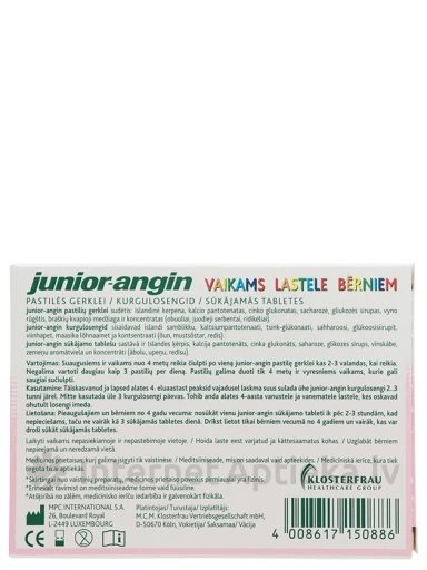 Junior Angin, 24 tabletes | internetaptieka.lv