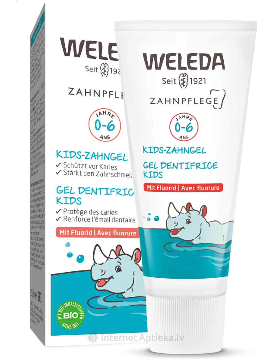 Weleda KIDS Zobu pasta bērniem 0-6 g.v.ar fluoru, 50 ml | internetaptieka.lv