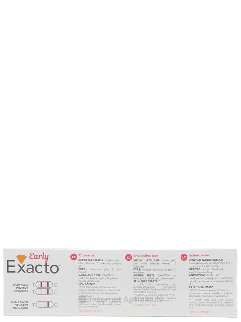 Exacto early Tests Grūtniecības noteikšanai, 1 gb. | internetaptieka.lv