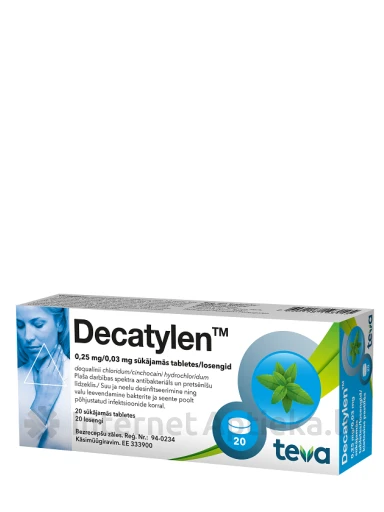 Decatylen, 20 сосательных таблеток | internetaptieka.lv