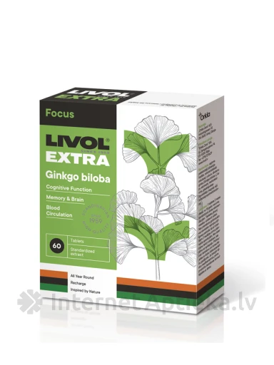 Livol Extra Ginkgo Biloba, 60 таблетки | internetaptieka.lv