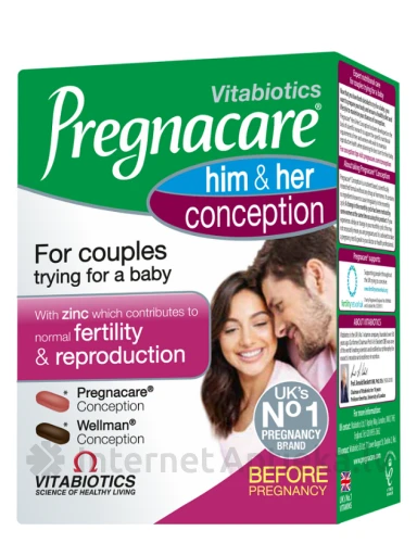 Pregnacare® Him & Her Conception tabletes, 60 gb. | internetaptieka.lv