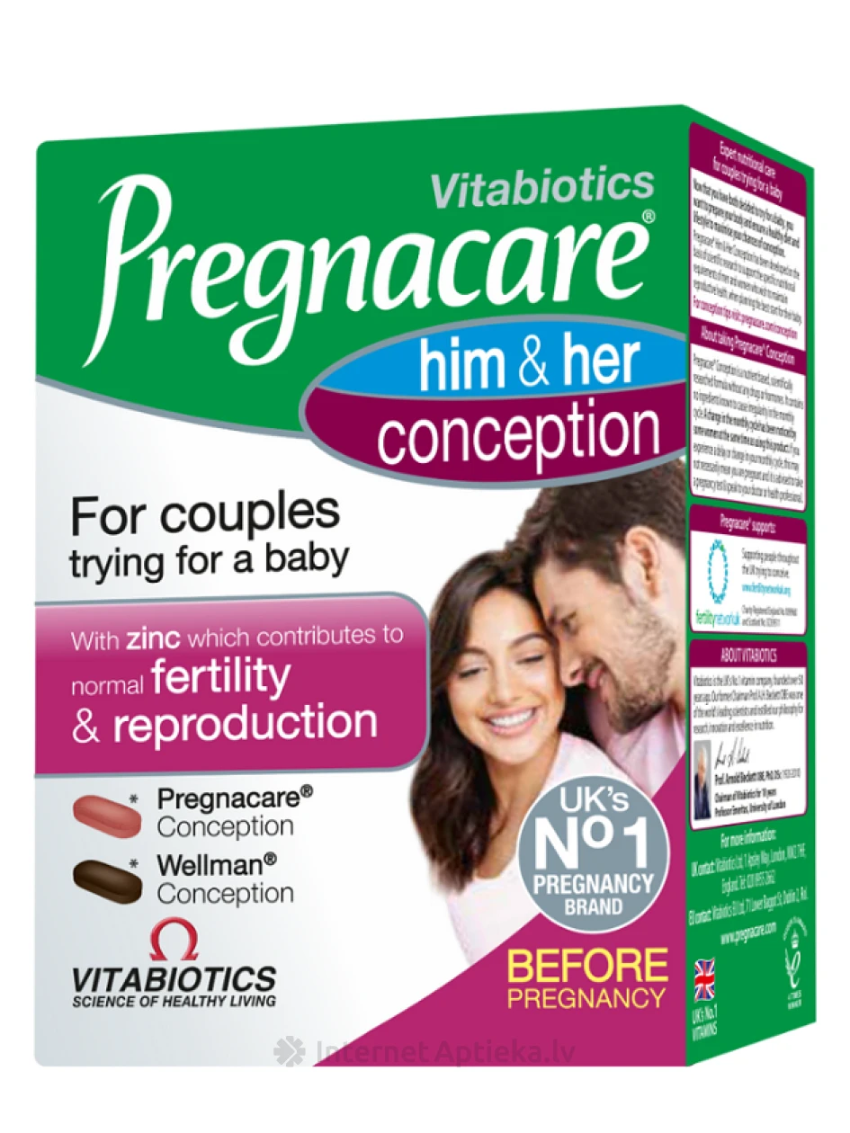 Pregnacare® Him & Her Conception tabletes, 60 gb. | internetaptieka.lv