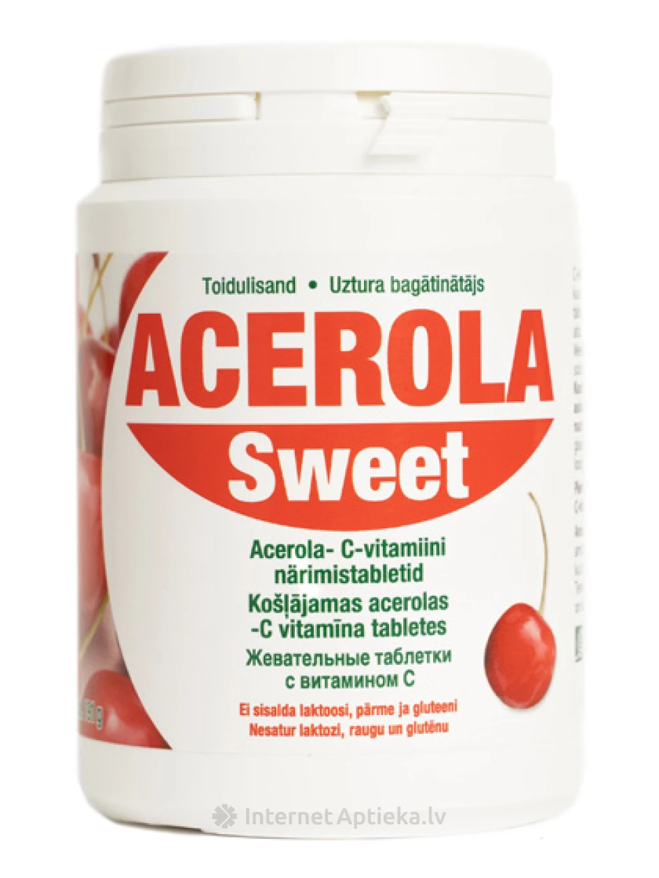 Acerola Sweet looduslik C-vitamiin (75 mg), 250 tabletti | internetaptieka.lv