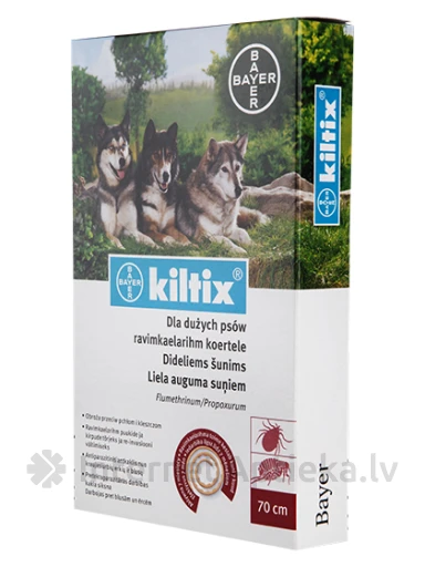 Kiltix kakla siksna pret blusām, ērcēm lieliem suņiem, 70 cm, 1 gb. | internetaptieka.lv
