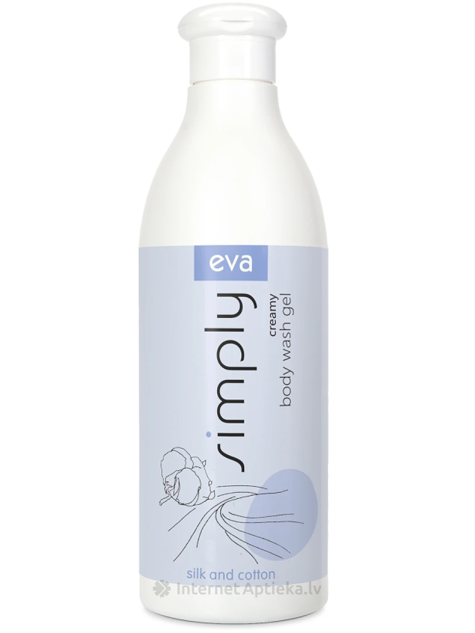 Eva Simply крем-гель для мытья тела с шелком и хлопком, 500 мл | internetaptieka.lv