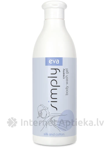 Eva Simply krēmveida dušas gels ar zīda pieniņu un auzu ekstraktu, 500 ml | internetaptieka.lv