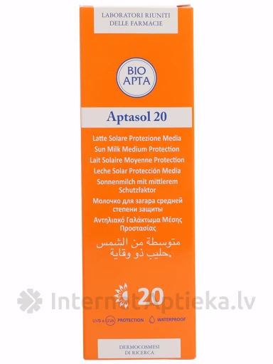 Bioapta Aptasol 20+ молочко для защиты от солнца, 125 мл | internetaptieka.lv