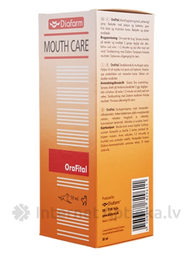 Diafarm OraFital aerosols mutes higiēnai un zobu balināšanai suņiem, 50 ml | internetaptieka.lv