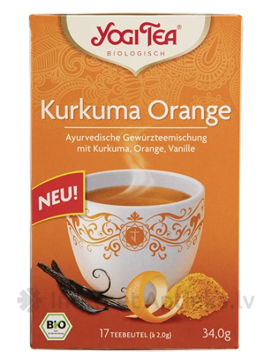 Tēja Yogi Kurkuma Orange, 17 paciņas | internetaptieka.lv