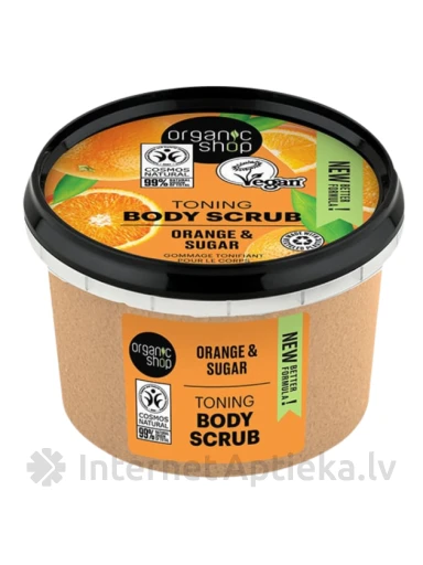 ORGANIC SHOP Tonizuojantis kūno šveitiklis su apelsinu, 250 ml | internetaptieka.lv