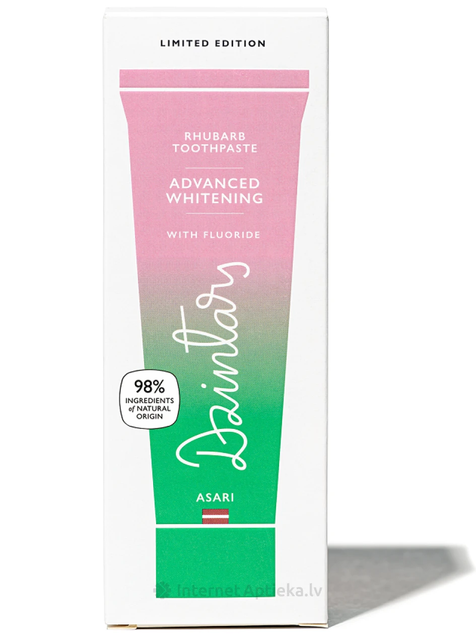 Dzintars Rabarberu zobu pasta Asari, 75 ml | internetaptieka.lv