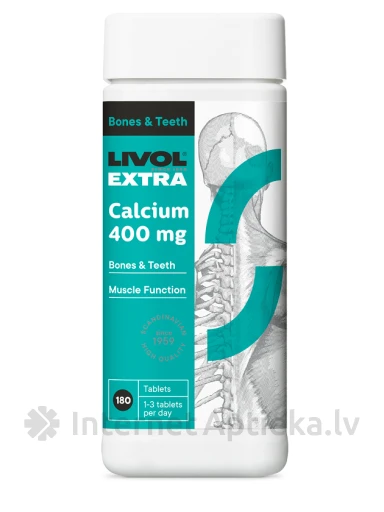 LIVOL EXTRA Calcium 400 mg, 180 tk. | internetaptieka.lv